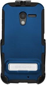 img 4 attached to Сейдио BD2-HK3MTXPK-RB Чехол DILEX для Motorola Moto X - Royal 💙 Blue с металлической подставкой и комбинированным кобурой: максимальная защита и удобный просмотр с использованием рук