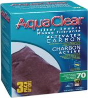 aquaclear 70 activated carbon inserts: premium aquarium filter replacement media, 3-pack [a1386], white logo