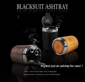 img 3 attached to Easy-clean Luxury Leather Car Ashtray Detachable for Most Car Cup Holders - Dark Brown (3 Color Options)