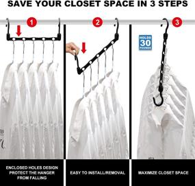 img 2 attached to 👕 12-Pack Sturdy Closet Organizers and Storage: Upgraded Space-Saving Hangers for Heavy Clothes - Magic Closet Organization Essential for Dorm Rooms