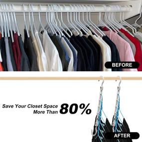 img 3 attached to 👕 12-Pack Sturdy Closet Organizers and Storage: Upgraded Space-Saving Hangers for Heavy Clothes - Magic Closet Organization Essential for Dorm Rooms