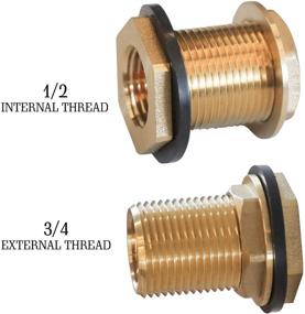 img 2 attached to 🔌 Hourleey Threaded Bulkhead Fitting Connector for Hydraulics, Pneumatics, and Plumbing