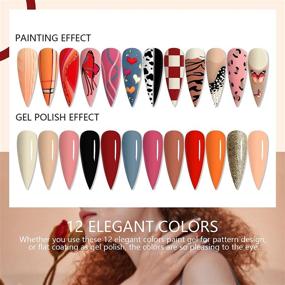 img 3 attached to Saviland Gel Nail Polish Kit: 12 Color Gel Paint Set with 15pcs Drawing Nail Brush – Perfect for Nails Art Design, Home & Salon DIY Manicure