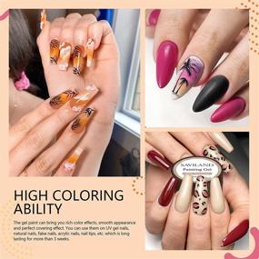 img 2 attached to Saviland Gel Nail Polish Kit: 12 Color Gel Paint Set with 15pcs Drawing Nail Brush – Perfect for Nails Art Design, Home & Salon DIY Manicure