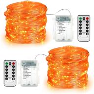 🎃 brizlabs orange fairy lights: 19.47ft 60 led orange string lights with 8 modes – waterproof outdoor twinkle lights for halloween decor with remote control logo