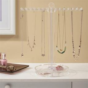 img 2 attached to 📿 STORi Clear Plastic Necklace Organizer with 30 Individual Pegs and Divided Jewelry Tray