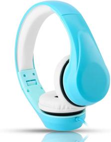 img 3 attached to LINKWIN Kids Safety Foldable Stereo Headphones, 3.5mm Jack Wired Cord Earbuds, Volume 🎧 Limited at 85dB, On/Over Ear Children Toddler Headset, Compatible with iPad Kindle Airplane School, Blue