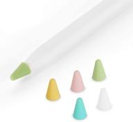 🎨 zalu silicone nibs cover: ultimate protection for apple pencil tips (2nd gen) - pink + mint green + white + yellow + matcha green logo