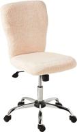 🪑 boss office products tiffany fur make-up modern cream office chair, 1 count with enhanced seo logo