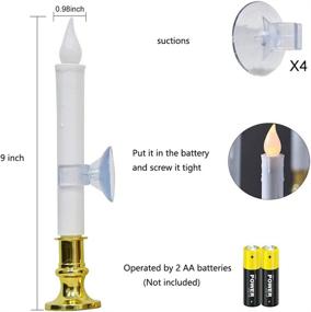 img 1 attached to 🕯️ Goothy Christmas Window Candles Lights, LED Flickering Candles Lights with Gold Base - Automatic Timer (8/16 Hour), 9'' Battery Operated Candles for Indoor Table Party Decor - Set of 4