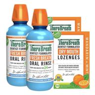 освежающий устный ополаскиватель therabreath для свежего дыхания, рекомендованный стоматологами, с мягким мятным вкусом, 16 унций (2 упаковки) логотип