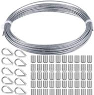 🔗 coologin cable railing kits: 33 feet stainless steel wire rope cable, aluminum crimping sleeves, and stainless steel thimble set for railing, decking, and picture hanging logo