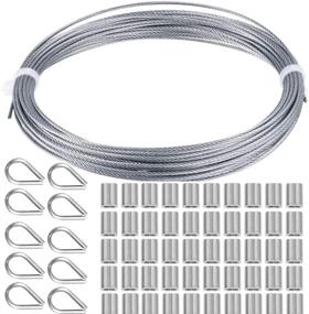 img 4 attached to 🔗 COOLOGIN Cable Railing Kits: 33 Feet Stainless Steel Wire Rope Cable, Aluminum Crimping Sleeves, and Stainless Steel Thimble Set for Railing, Decking, and Picture Hanging