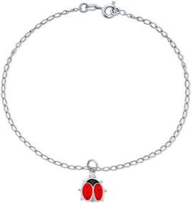 img 4 attached to Ladybug Garden Bracelet Sterling Extender Women's Jewelry