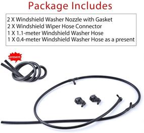 img 1 attached to 🚗 OTUAYAUTO Windshield Washer Nozzles Kit - Compatible with 11-16 Ford F250, F350, F450, F550 - Washer Jet and Fluid Hose with Connector