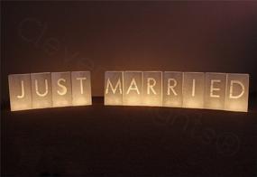 img 1 attached to CleverDelights White Luminary Bags - Just Married - Set of 11 Bags for Wedding Decor and Celebrations