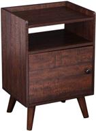 🪑 hoobro end table: 3-tier nightstand for small spaces - walnut color by51bz01 logo