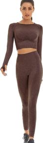 img 4 attached to 👩 Toplook Women's Seamless Workout Set: Leggings and Long Sleeve Top for Athletic Outfits