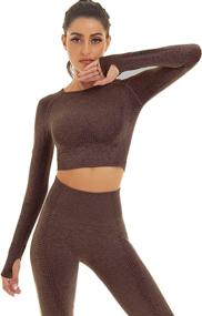 img 3 attached to 👩 Toplook Women's Seamless Workout Set: Leggings and Long Sleeve Top for Athletic Outfits