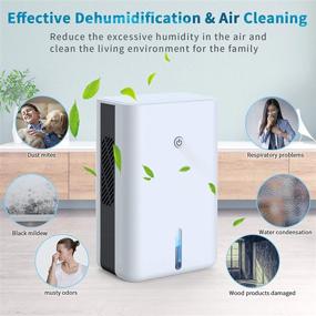 img 1 attached to 🌬️ Compact and Ultra Quiet ZHENGXOO Small Dehumidifier - 42oz (1200ml) - Ideal for Home, Basements, Bedroom, Bathroom, Garage, Wardrobe, RV - Covers 2100 Cubic Feet (260 sq ft)