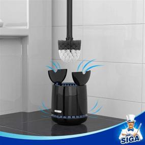 img 2 attached to High-Quality Toilet Bowl Brush and Holder by MR.SIGA - Sturdy Handle and Long-lasting Bristles for Efficient Bathroom Cleaning - Black, 1 Pack