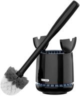 high-quality toilet bowl brush and holder by mr.siga - sturdy handle and long-lasting bristles for efficient bathroom cleaning - black, 1 pack logo