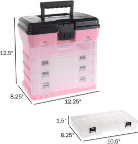 img 3 attached to Stalwart 75-ST6088 Pink Storage and Tool Box - Durable Organizer 🔧 Utility Box with 4 Compartments for Hardware, Fish Tackle, Beads, and More