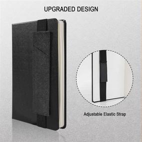 img 2 attached to 📚 2-Pack Adjustable Leather Pen Holder for Notebooks - Elastic Band Pencil Sleeve Case (Black)"