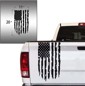 img 3 attached to Обветренный американский флаг США на заднем вороте грузовика Vinyl Decal совместим с большинством пикапов - графическая наклейка на заднюю часть грузового автомобиля (11