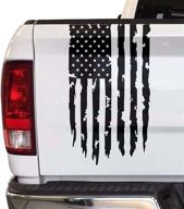 обветренный американский флаг сша на заднем вороте грузовика vinyl decal совместим с большинством пикапов - графическая наклейка на заднюю часть грузового автомобиля (11 логотип