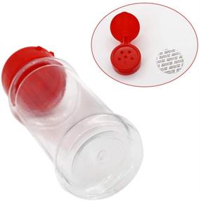 img 2 attached to 🌶️ 28Pcs Empty Plastic Spice Bottles with Red Lid for BBQ Seasoning Salt Pepper, Glitter Shakers - 125ml/4.2oz