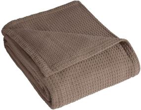 img 1 attached to Premium Full/Queen Taupe Cotton Blanket by Elite Home Products: Grand Hotel Collection