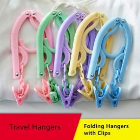 img 3 attached to Foldable Travel Clothes Hangers with Clips - Portable Plastic Lightweight Hangers for Shirts, Socks, Underwear - Non-Slip Drying Rack - Ideal Travel Accessories for Home & Outdoor Use