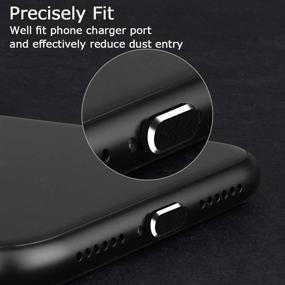 img 1 attached to 🔌 VIWIEU Anti Dust Plug Metal for iPhone 13/12 Mini/11 Pro Max iPad AirPods - 2 PCS Lightning Port Cover Dust Guard Protectors Accessories Set (Black)