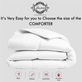 img 2 attached to 🛏️ Premium 1200 Thread Count Egyptian Cotton Comforter - Ultra Soft & Cozy - King/Cal King - White