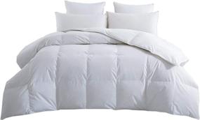 img 4 attached to 🛏️ Premium 1200 Thread Count Egyptian Cotton Comforter - Ultra Soft & Cozy - King/Cal King - White