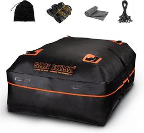 img 4 attached to 🚚 SAN HIMA Rooftop Cargo Carrier Bag - 20 Cubic Feet Waterproof + Anti-Slip Mat & Straps for All Vehicles with Rack & Truck Bed