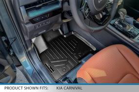 img 3 attached to 🔥 Custom Fit Floor Mats 1st Row Black Liner Set | Compatible with 2022 Kia Carnival | All Weather | SMARTLINER SA0556 (Fits All Models)