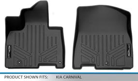 img 1 attached to 🔥 Custom Fit Floor Mats 1st Row Black Liner Set | Compatible with 2022 Kia Carnival | All Weather | SMARTLINER SA0556 (Fits All Models)