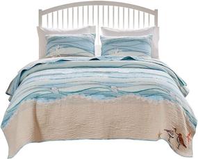 img 1 attached to 🌺 King/California King Greenland Home Maui Quilt Set (3 Piece) in Multi-Colored