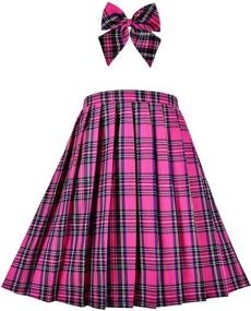 img 4 attached to 👗 Girls Skirt School Uniform Tartan: Trendy Girls' Clothing in Skirts & Skorts