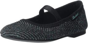 img 4 attached to 👯 Girls' Round Ballet Flats in Classic Black by Skechers