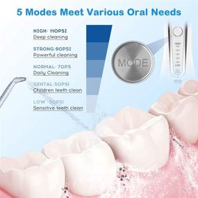 img 2 attached to 🚿 Water Flosser Cordless for Teeth - 5 Modes, Rechargeable & Portable Dental Oral Irrigator with Gravity Ball for Travel Home Braces Bridges Oral Care