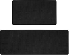 img 4 attached to 🧺 Pauwer Anti Fatigue Kitchen Rug Set: Thick Cushioned Mats for Comfort Standing, Waterproof & Non-Slip Runner Rug - Heavy Duty Kitchen Floor Protection