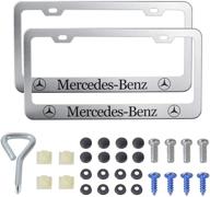 🔢 pair of license plate frames, nifeida 2-hole premium aluminum alloy license plate frames with screw caps cover set (silver) logo