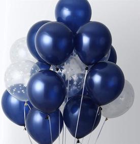 img 2 attached to Maylai Navy Blue Balloons 12 Inch - Pack of 50 | Thick 3.2g/pc | Ideal for Wedding, Birthday & Cowboy Party Decorations