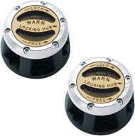 🔒 warn 61385 premium manual locking hub - zinc aluminum alloy dial, dual seals, 17 splines - chrome - 1 pair logo