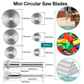 img 3 attached to 🔧 Premium 60-Pack Tool Kit for Rotary Cutting - Includes 545 Diamond Cutting Wheel, Mini HSS Circular Saw Blades, Resin Cut-Off Wheels, Keyless Chuck, and Mandrels - Ideal for Woodworking, Metal, Glass, Plastic, Stone