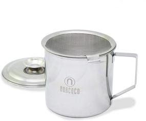 img 2 attached to 🥓 Anacoco Stainless Steel Bacon Grease Container with Mesh Strainer - Storage Canister for Cooking Oil, 1.25 Quart, 5 Cup Fat Pot with Filter Screen. Plus Bonus Silicone Brush!