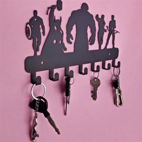 img 2 attached to HeavenlyKraft Superhero Wall Mounted Metal Key Holder - Key Organizer with Metal Key Hook - 10.6 X 7.5 X 1 INCH